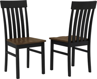 Costway Set of 2 Armless Dining Chairs Slatted High Back 83583770 New