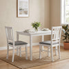 Modern farmhouse dining chairs set of 2 with linen-style upholstery and solid rubber wood frames, perfect for dining.