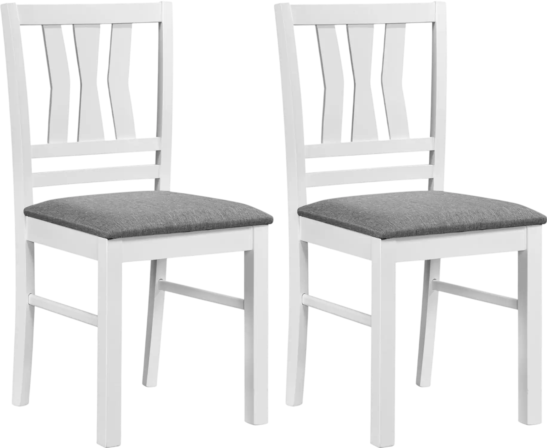 Costway Set of 2 Linen Upholstered Kitchen Dining Chairs Wood Frames 90169475 New