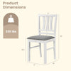 Linen-style upholstered dining chair with solid rubber wood frame, slatted backrest, supports up to 330 lbs.
