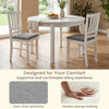 Set of 2 modern farmhouse dining chairs with linen-style upholstery and rubber wood frames for comfortable seating.
