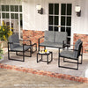 Mid Century Modern single sofa chairs with gray cushions, featuring sturdy metal frames for stylish, comfortable.