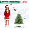 3 ft mini tabletop Christmas tree with 113 green PVC branch tips shown beside a child for scale.