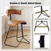 Modern counter height stool with faux leather upholstery, stable metal base, and convenient footrest for comfortable.