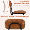 Modern dining chair set featuring ergonomic inclined backrest and exquisite rivet edges for stylish comfort and support.