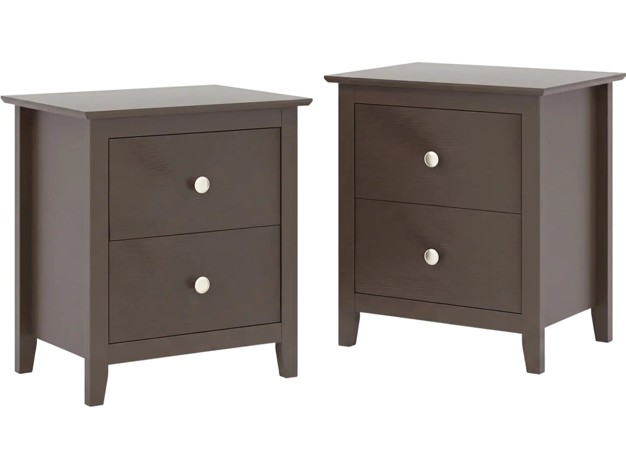 Costway Set of 2 Modern Nightstands 2 Drawers Small Spaces 84424294 New