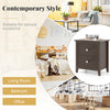 Modern nightstand in rustic brown with two drawers, ideal for small spaces in bedroom, living room, or office.