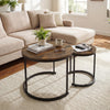 Set of 2 Modern Round Stacking Nesting Coffee Tables for Living Room-Rustic Brown - Gallery View 1 of 11