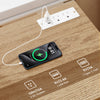 Nightstand with charging station featuring 2 AC outlets and 1 USB port, ideal for bedside convenience and organization.