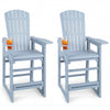 Set of 2 Outdoor 29 Inch Height Bar Stool with Backrest and Armrests-Gray - Gallery View 1 of 1