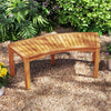 Set of 2 Outdoor Bench Acacia Wood Curved Garden Bench 2-Person - Gallery View 1 of 11