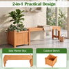 Outdoor bench with side planter box made of fir wood, featuring a spacious seat for two and detachable bottom plates.