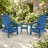 Set of 2 Outdoor Folding Adirondack Chair with Cup Holder and 5-Level Backrest-Navy - Gallery View 1 of 9