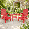 Set of 2 Outdoor Folding Adirondack Chair with Cup Holder and 5-Level Backrest-Red - Gallery View 1 of 9