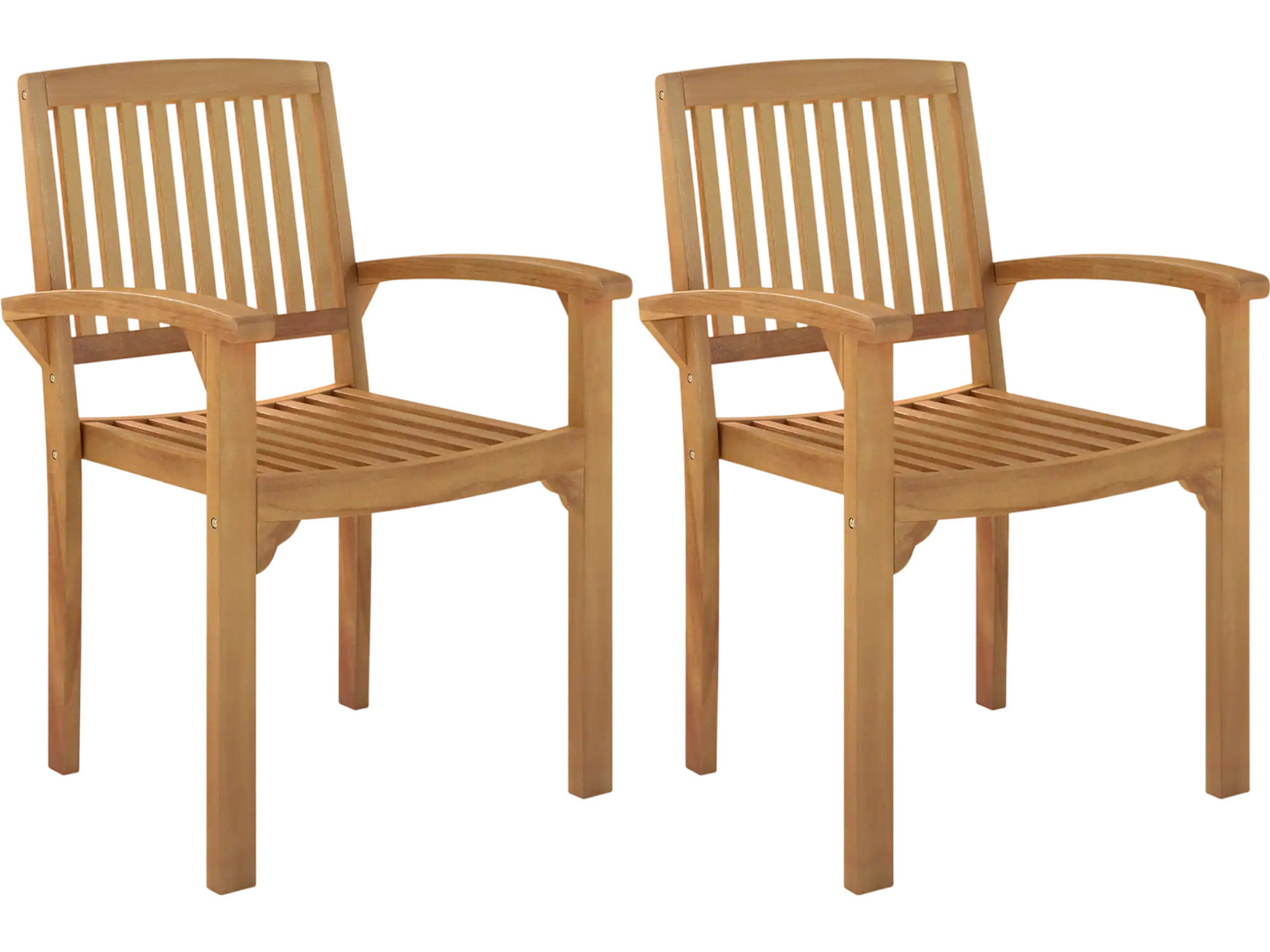Costway Set of 2 Outdoor Patio Dining Chairs Slatted Curved Seat 138249576 New