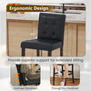Black PVC leather bar stool with solid wood legs, featuring ergonomic design for comfort and stability in kitchens or.