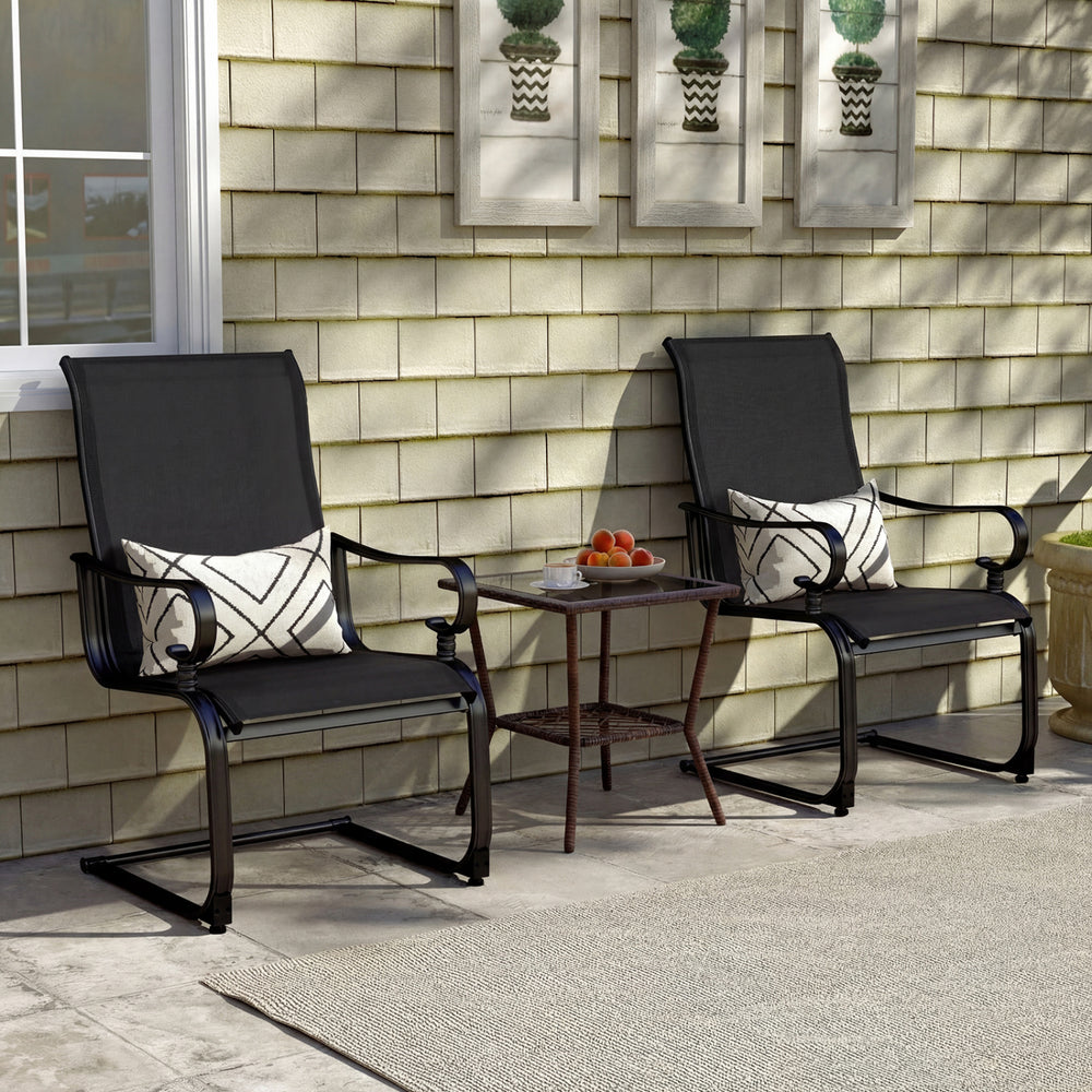 Set of 2 Patio Chairs with Quick-drying and Breathable Fabric for Backyard - Gallery View 2 of 9