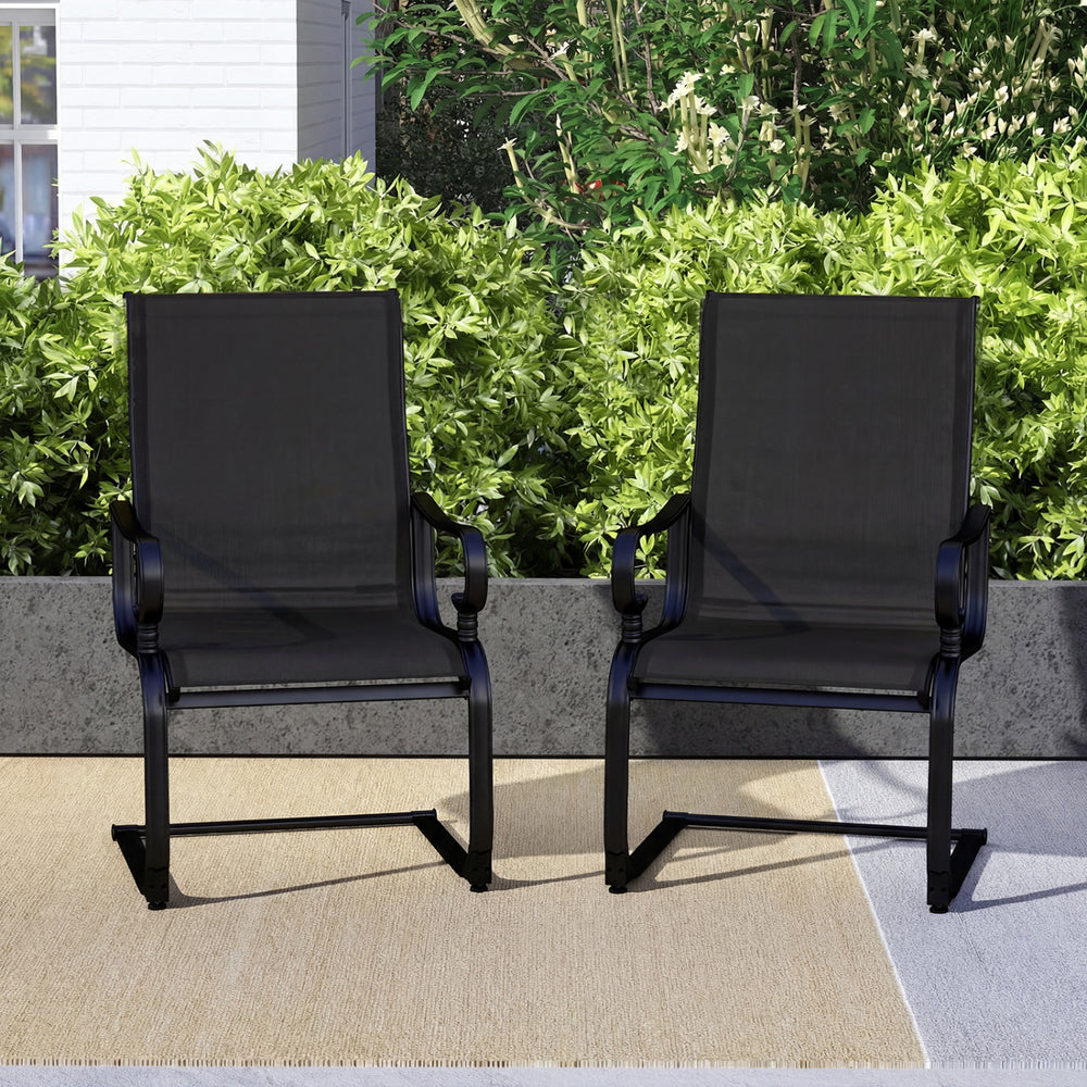 Set of 2 Patio Chairs with Quick-drying and Breathable Fabric for Backyard - Gallery View 3 of 9