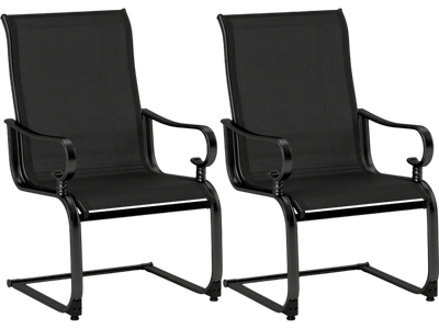 Costway Set of 2 Patio Dining Chairs Quick-Drying Breathable Fabric 582397614 New