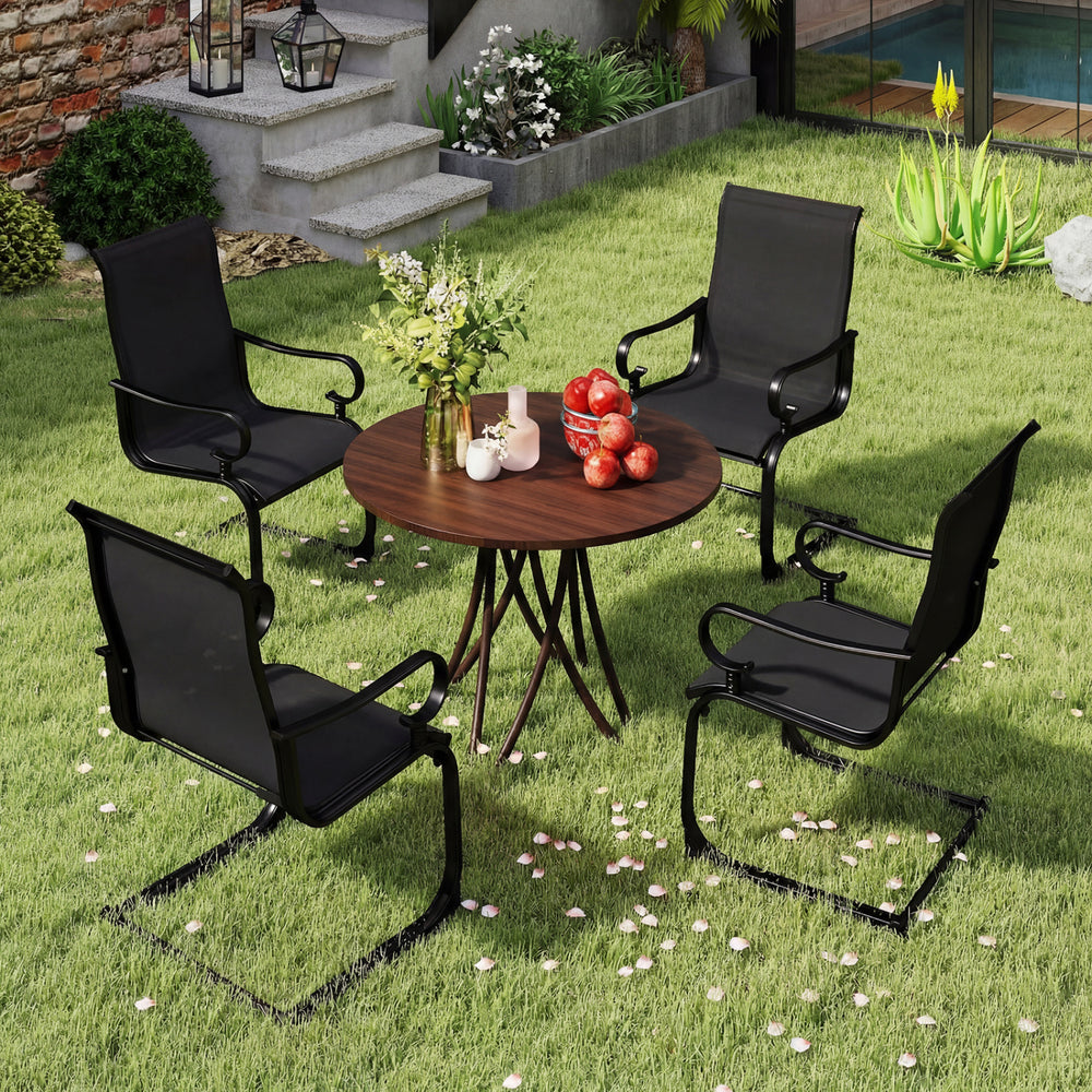 Set of 2 Patio Chairs with Quick-drying and Breathable Fabric for Backyard - Gallery View 5 of 9