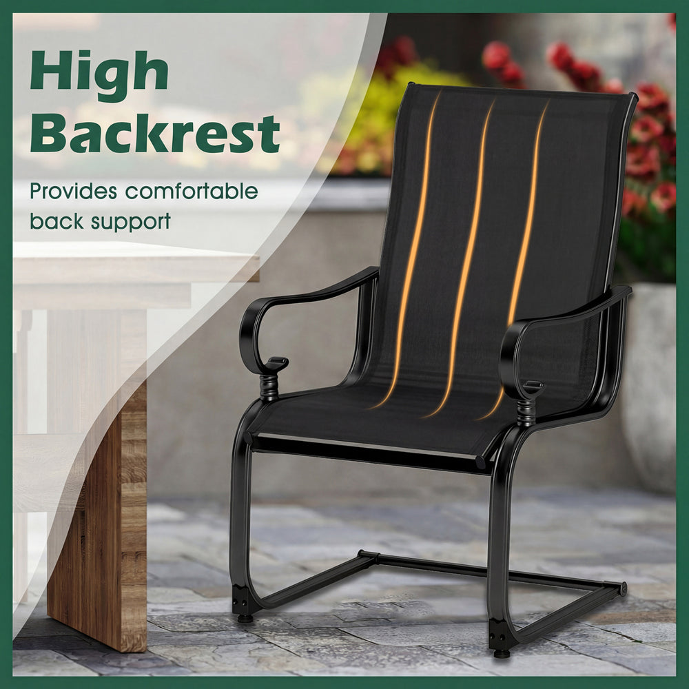 Set of 2 Patio Chairs with Quick-drying and Breathable Fabric for Backyard - Gallery View 8 of 9