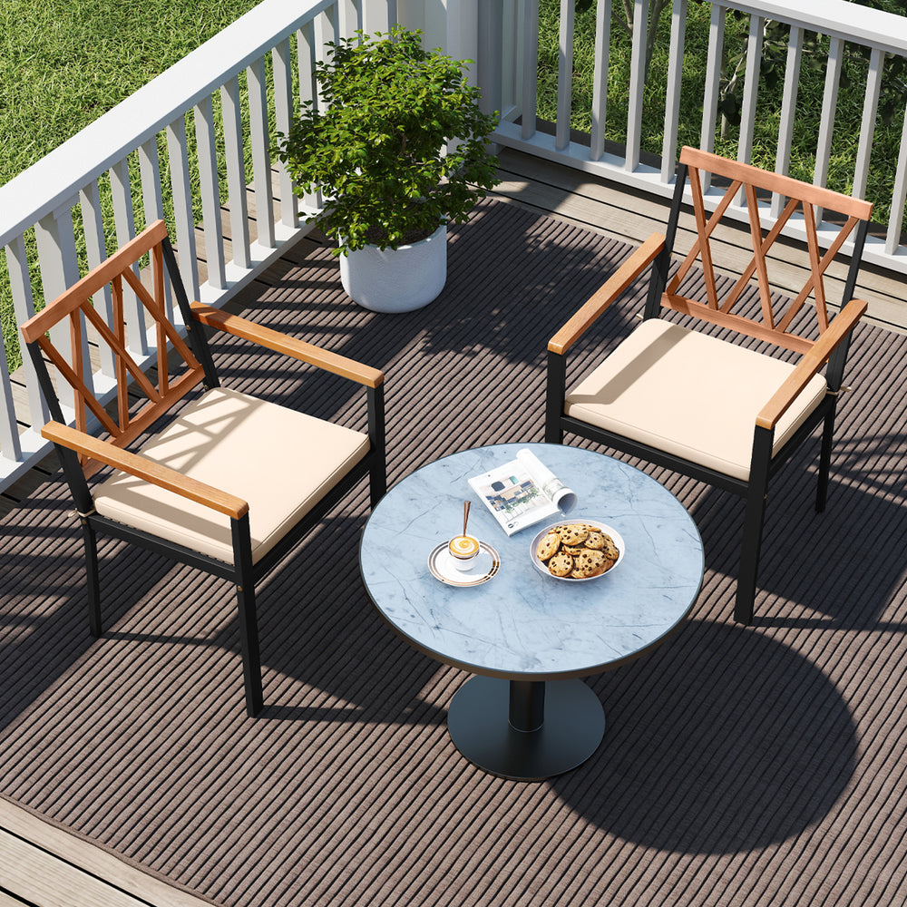 Set of 2 Patio Dining Chairs with Removable Padded Cushions-18 Inches - Gallery View 1 of 9