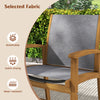 Patio dining chair featuring breathable fabric and acacia wood frame, designed for comfort and durability in outdoor.