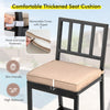 Close-up of a removable 1.2" thick cushion for patio bar chair, featuring hook and loop fasteners for easy cleaning.