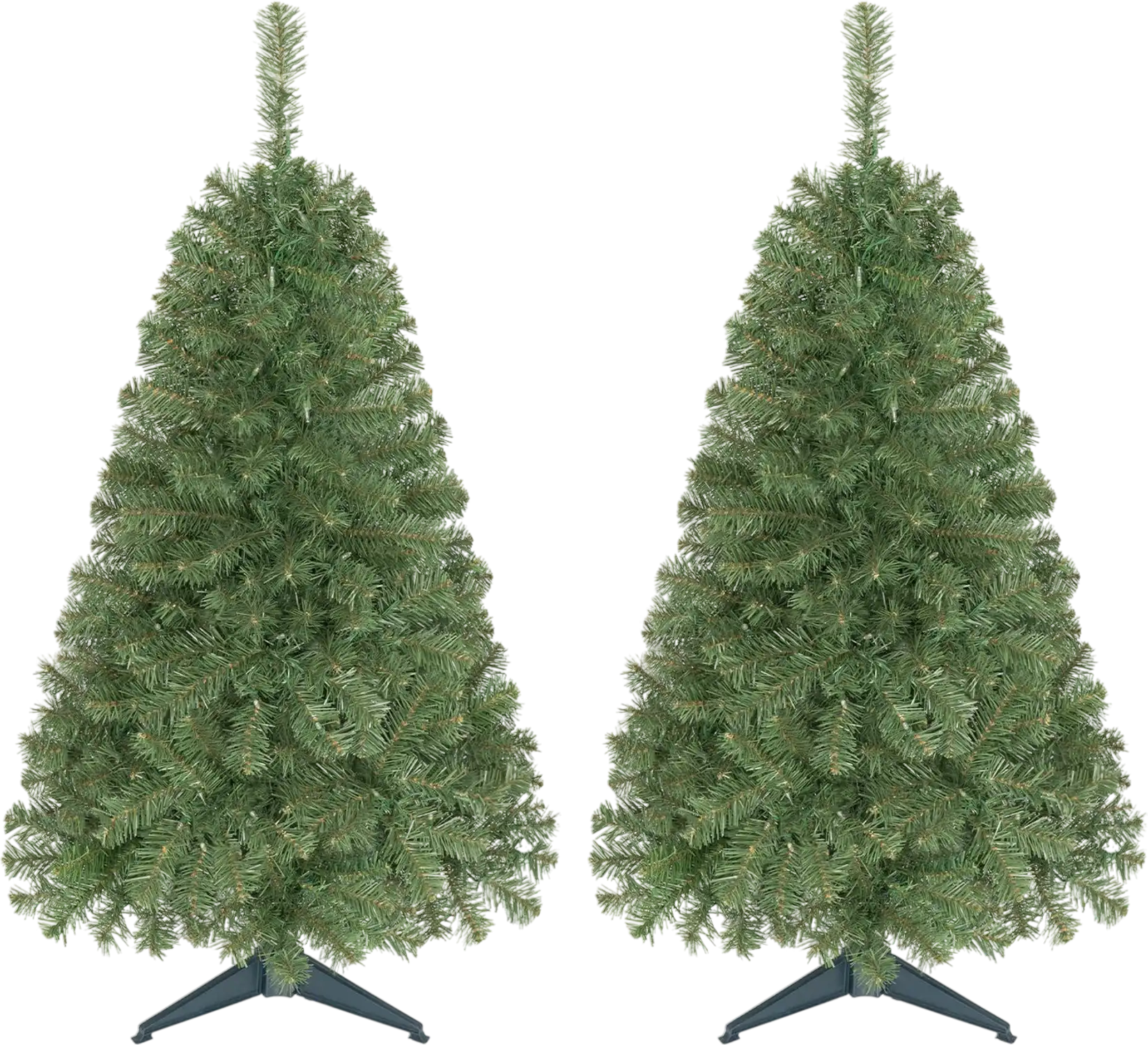 Costway Set of 2 Pre-Lit Small Artificial Christmas Trees 100 Warm White LED 55739932 New