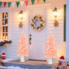 Set of 2 Pre-lit Potted Artificial Christmas Tree with Warm White LED Lights-4FT - Gallery View 1 of 9