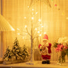 Pre-lit white twig birch tree with bendable branches, ideal for Christmas holiday indoor decoration.
