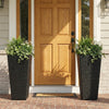 Set of 2 Rattan Tall Plant Pots with Detachable Plastic Liners-Black - Gallery View 1 of 11