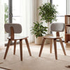 Set of 2 rubber wood dining chairs with teddy velvet padded backrests, showcasing a modern design for stylish interiors.