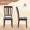 Rubber wood dining chair set with breathable design, thickly padded seat, and comfortable backrest for relaxed dining.