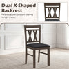 Modern farmhouse dining chair with dual X-shaped backrest and linen upholstery, ideal for dining rooms and living.