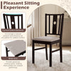 Rubber wood kitchen chair with slatted back, fabric padded seat, and wide design for comfortable dining experiences.