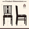 Dimensions of a solid rubber wood kitchen chair with slatted backrest, featuring a coffee finish and sturdy design.
