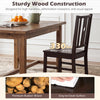 Set of 2 solid rubber wood kitchen chairs with slatted backrest, designed for comfort and easy cleaning in dining areas.