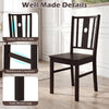 Solid rubber wood kitchen chair with slatted backrest, reinforced crossbars, and classic design for comfortable seating.
