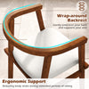 Solid rubber wood dining chair with wrap-around backrest and ergonomic support, ideal for dining and living areas.