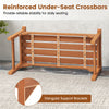 Solid wood backless garden bench with reinforced under-seat crossbars for stability, ideal for outdoor seating in gardens.