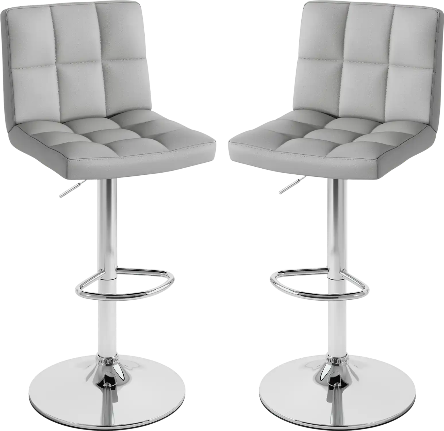 Costway Set of 2 Swivel Adjustable Bar Stools w/ Back Footrest 76289014 New