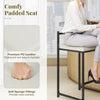 Black stackable counter height bar stool with PU leather upholstery and padded seat, ideal for kitchen islands or home.