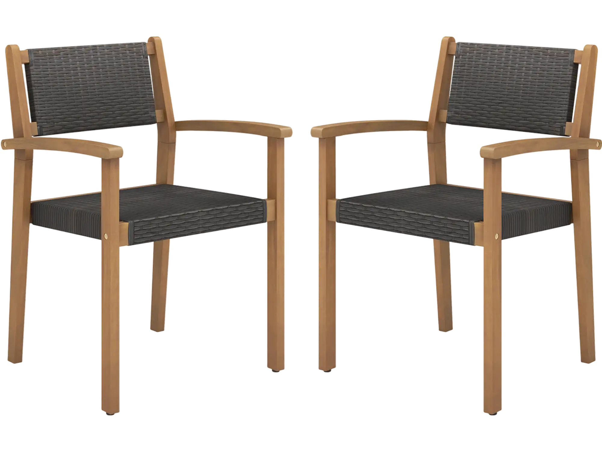 Costway Set of 2 Stackable Outdoor Wicker Patio Dining Chairs 35864129 New