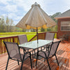 Stackable brown patio dining chairs with armrests, featuring ergonomic design and lightweight structure for easy.