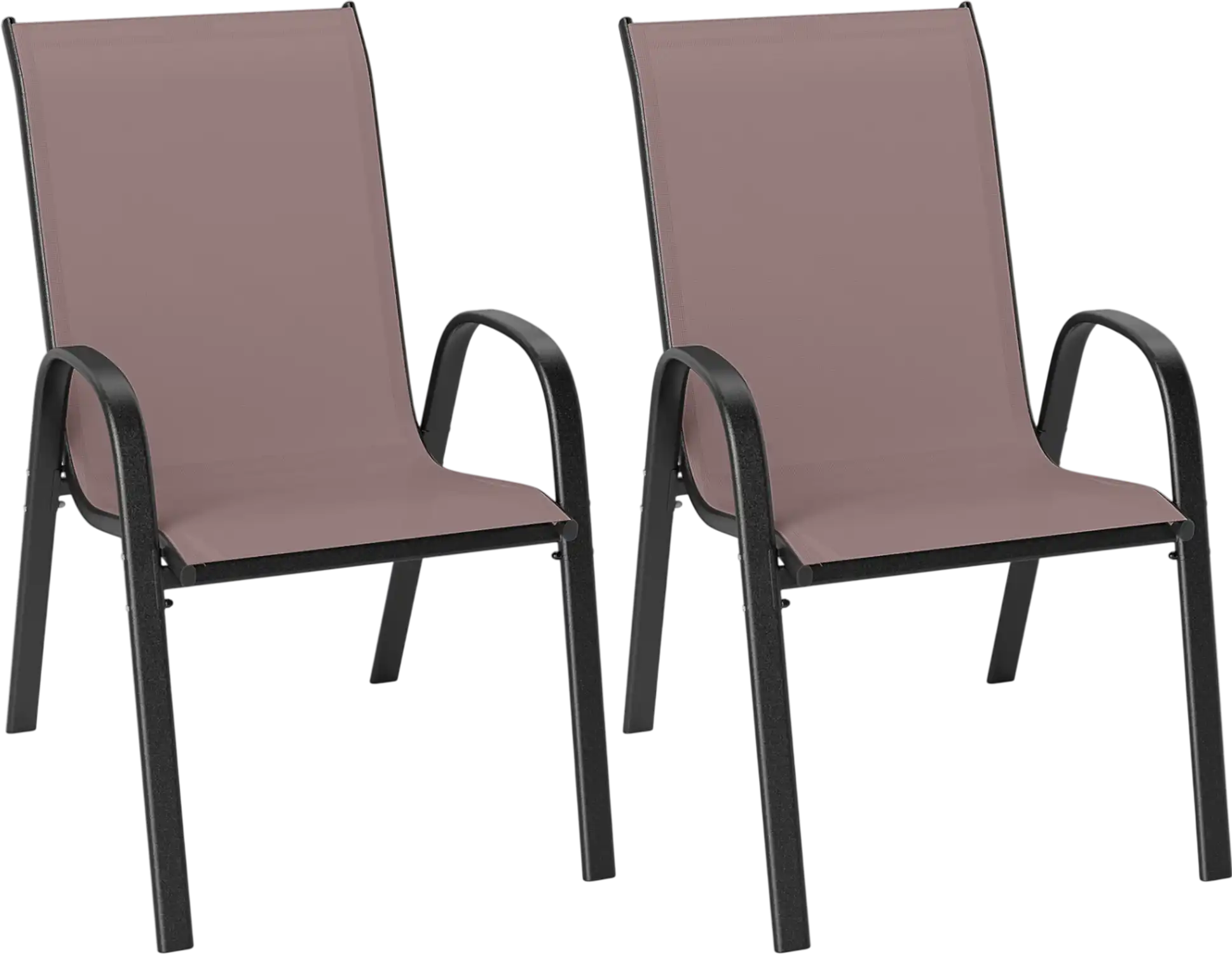 Costway Set of 2 Stackable Patio Dining Chairs with Armrests 22790642 New