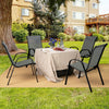 Set of 2 Stackable Patio Dining Chairs Set with Armrest-Grey - Gallery View 1 of 9