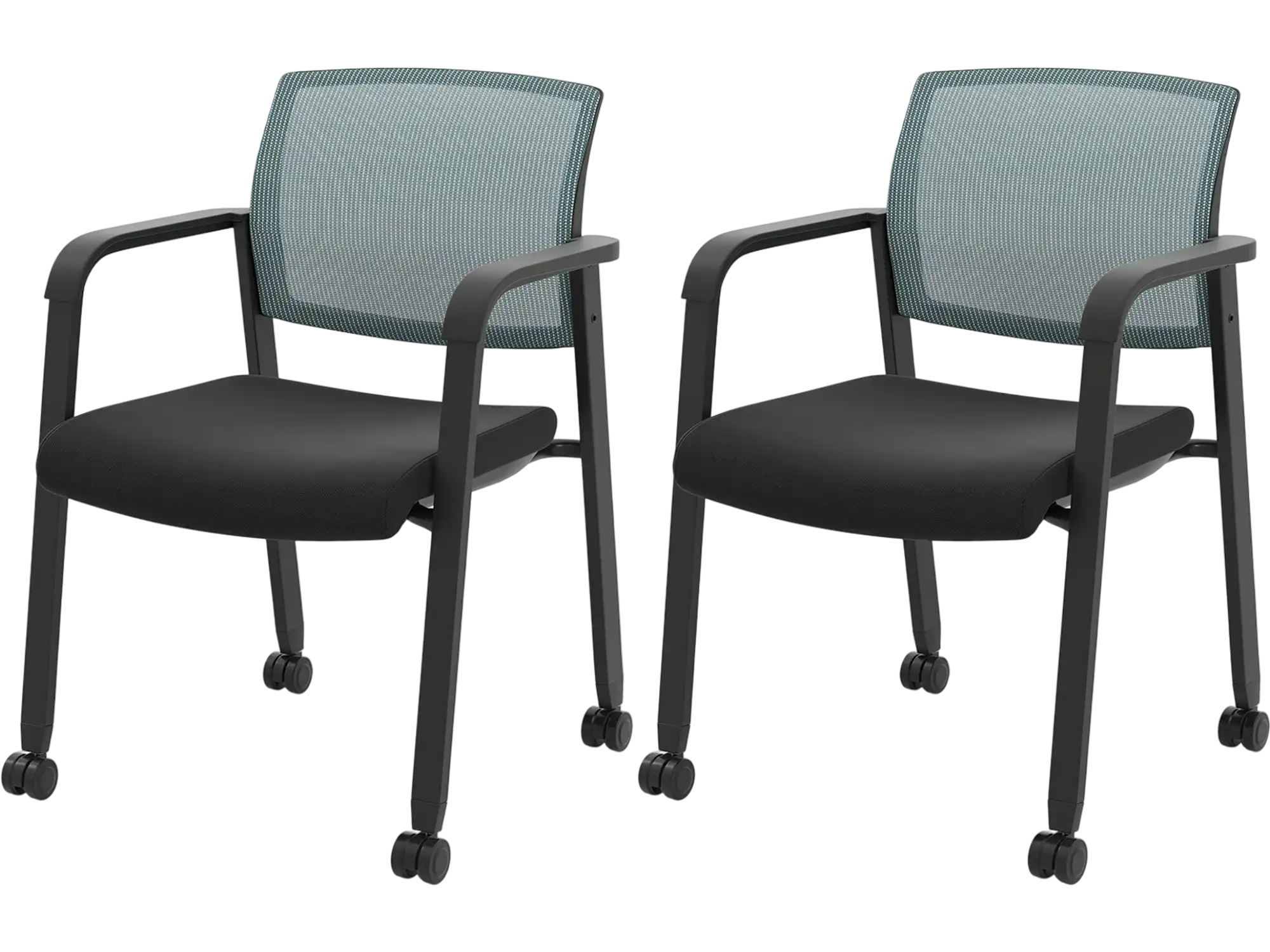 Costway Set of 2 Stackable Rolling Mesh Back Office Chairs 83951426 New