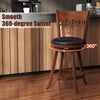 Swivel bar stool with rubber wood frame, 360° rotation, PVC leather seat, perfect for kitchen counters or bars.