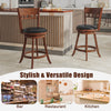 Set of 2 swivel bar stools with rubber wood frame, 360° swivel design, and PVC leather surface for stylish comfort.